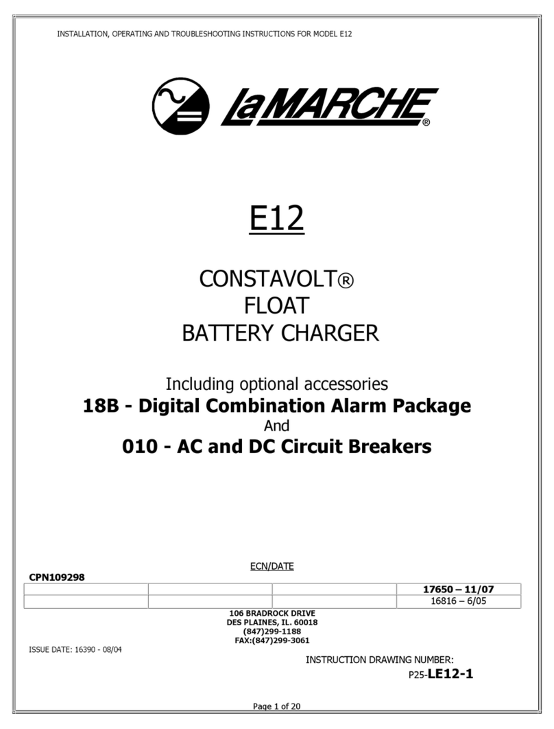 Lamarche CONSTAVOLT E12 Installation, operating and troubleshooting instructions Lamarche CONSTAVOLT E12 Installation, operating and troubleshooting instructions