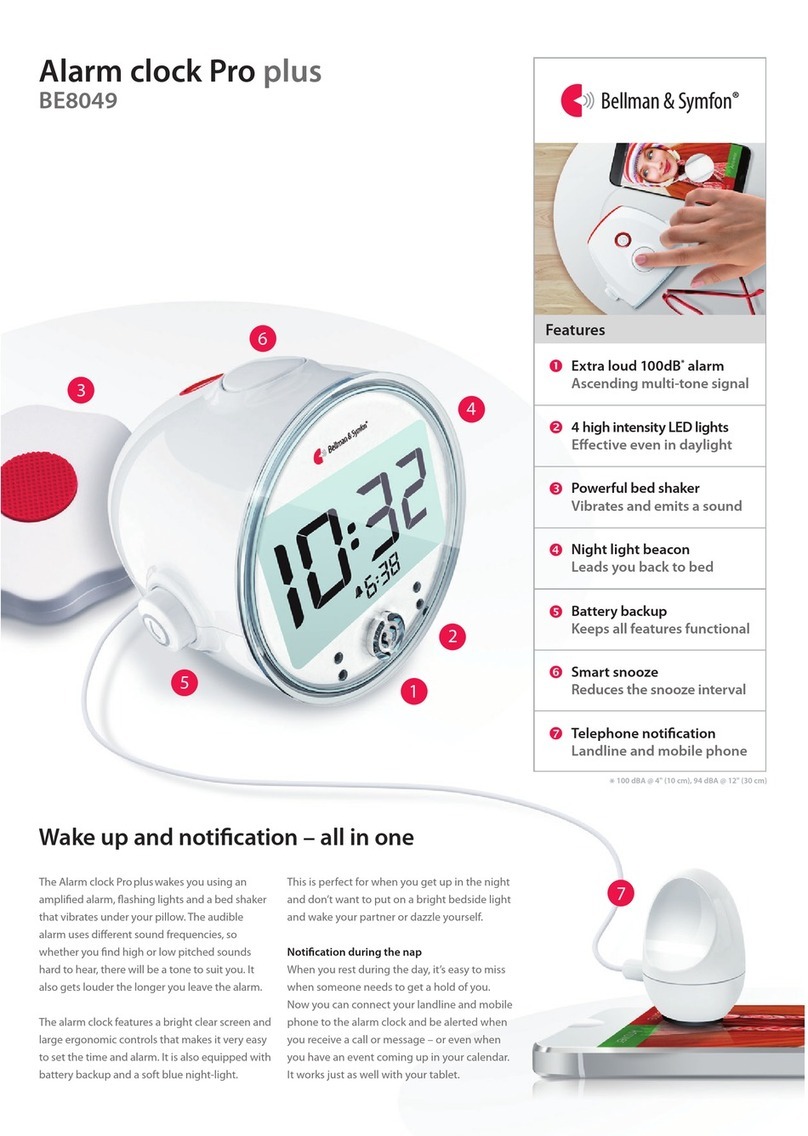 Bellman & Symfon Alarm clock Pro plus BE8049 User manual