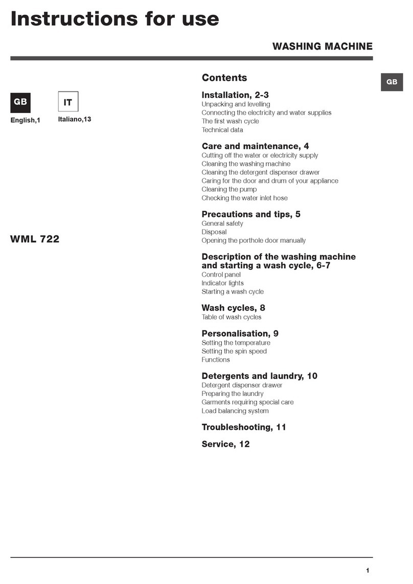 Hotpoint Ariston WML 722 User manual