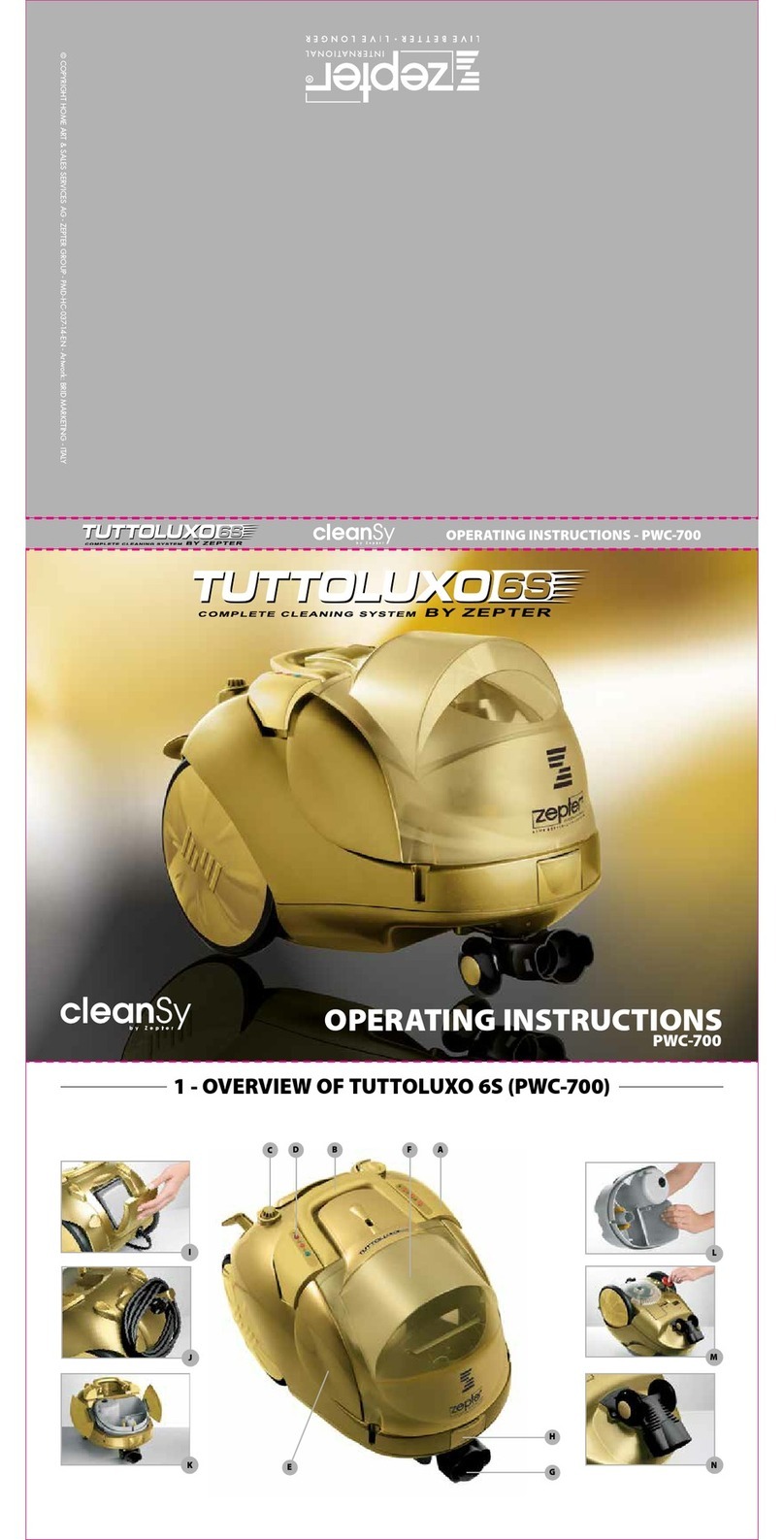 Zepter Tuttoluxo 6S cleanSy PWC-700 operating instructions