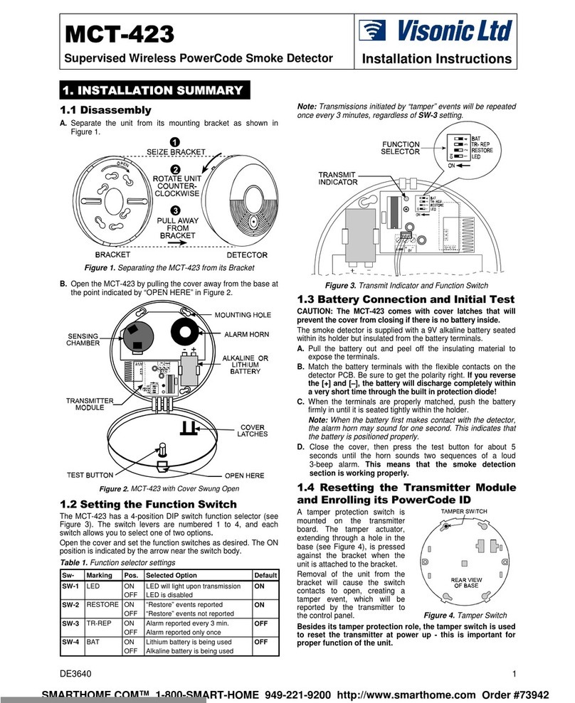 Visonic MCT-423 installation instructions Visonic MCT-423 installation instructions