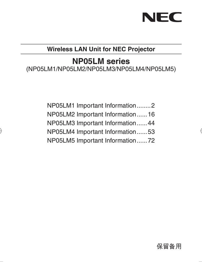 NEC NP05LM1 Important information
