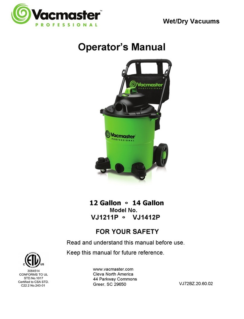 Vacmaster VJ1211P Operator's manual