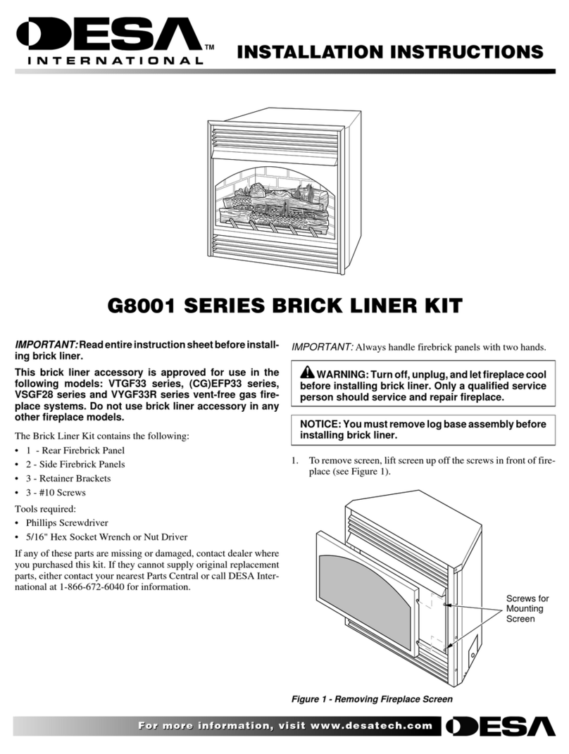 Desa G8001 SERIES installation instructions Desa G8001 SERIES installation instructions