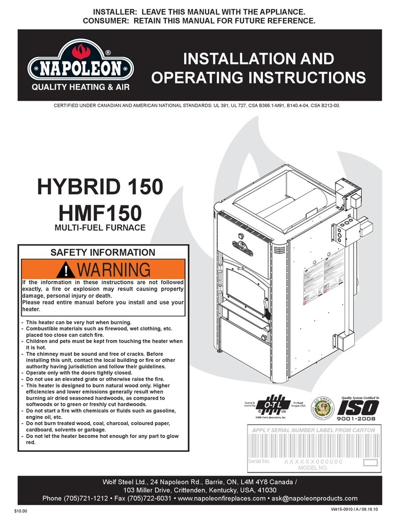 Napoleon HYBRID 150 operating instructions
