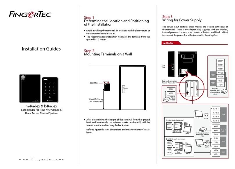 FingerTec m-Kadex Operating and maintenance instructions