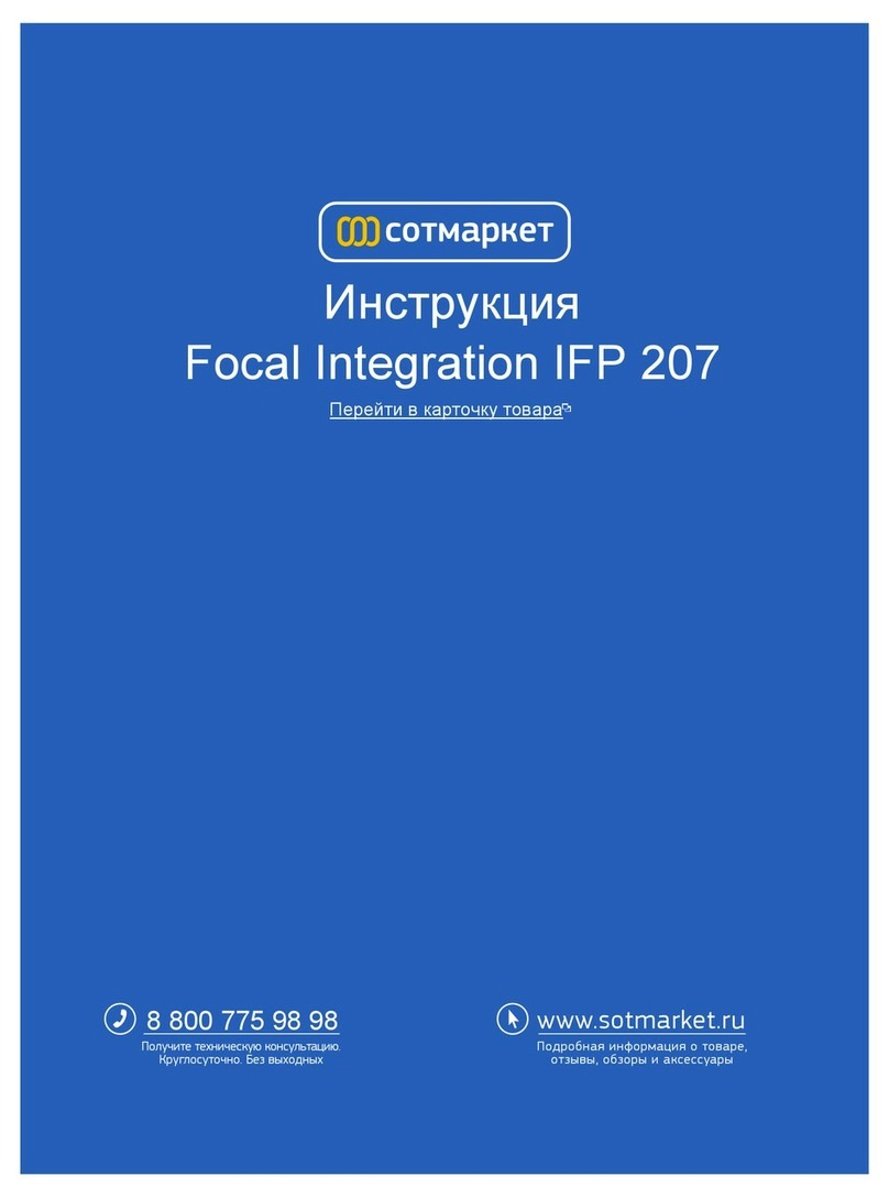Focal IFP 207 User manual Focal IFP 207 User manual