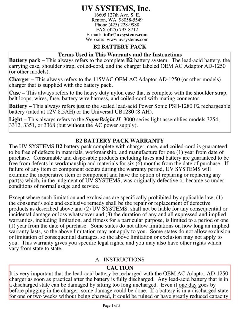 UV Systems B2 instructions