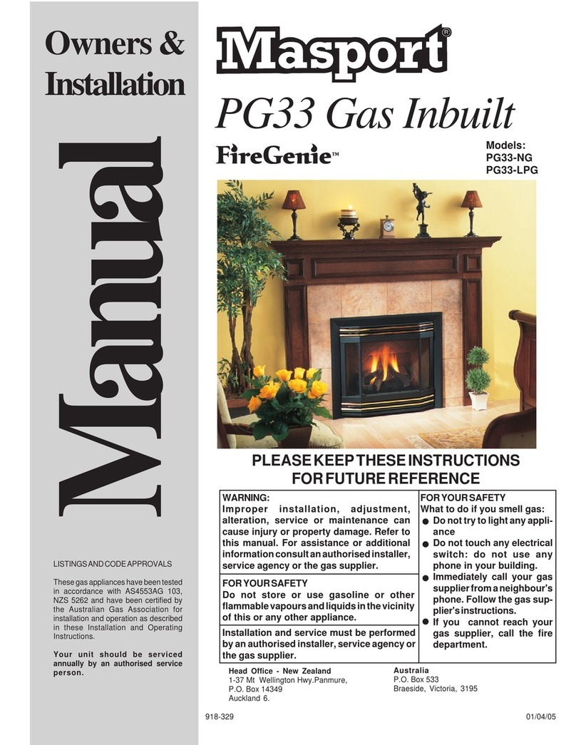 Masport FireGenie PG33-NG Owners & installation manual
