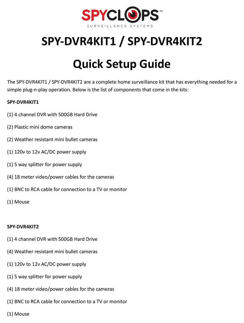 Spyclops SPY-DVR4KIT1 Quick setup guide Spyclops SPY-DVR4KIT1 Quick setup guide