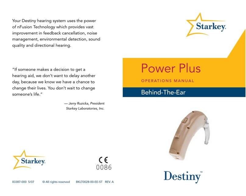 Starkey Destiny Power Plus User manual Starkey Destiny Power Plus User manual