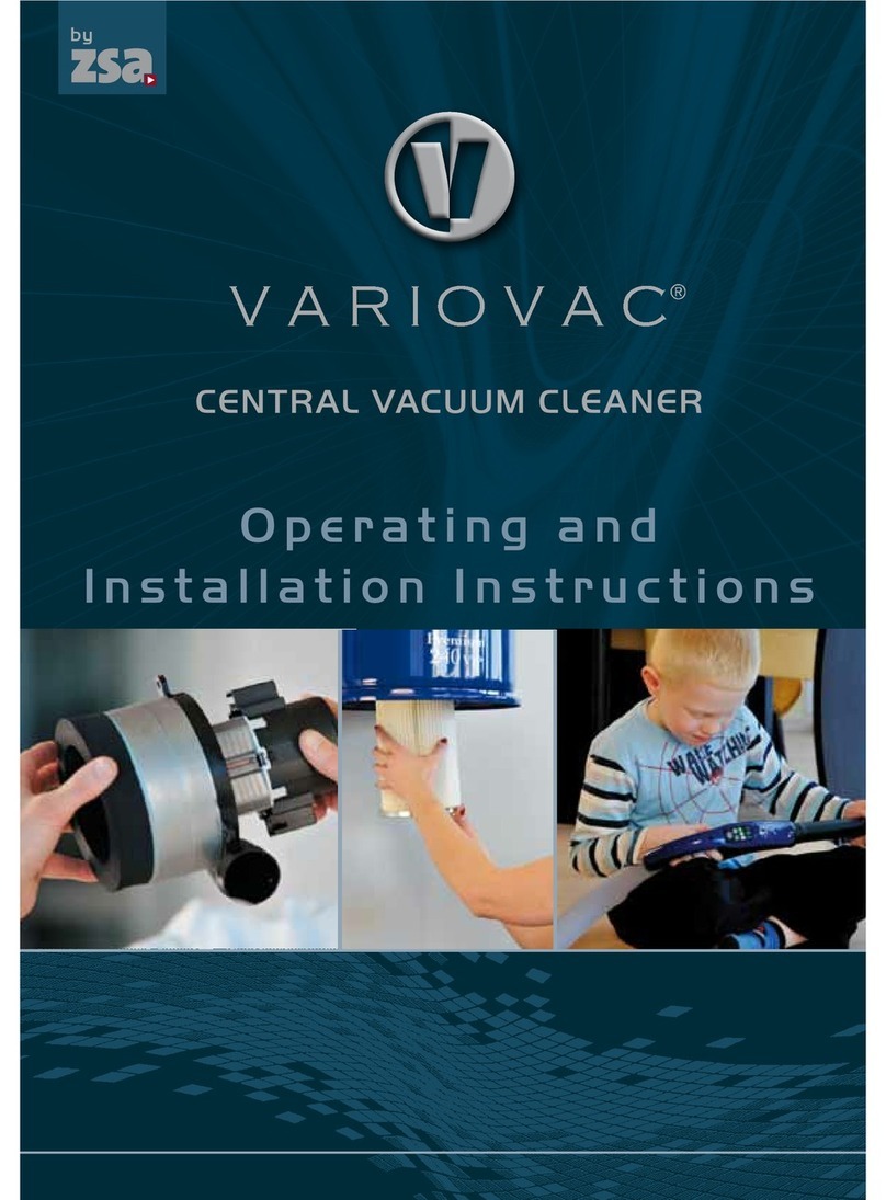 Variovac CENTRAL VACUUM CLEANER Operating and installation instructions