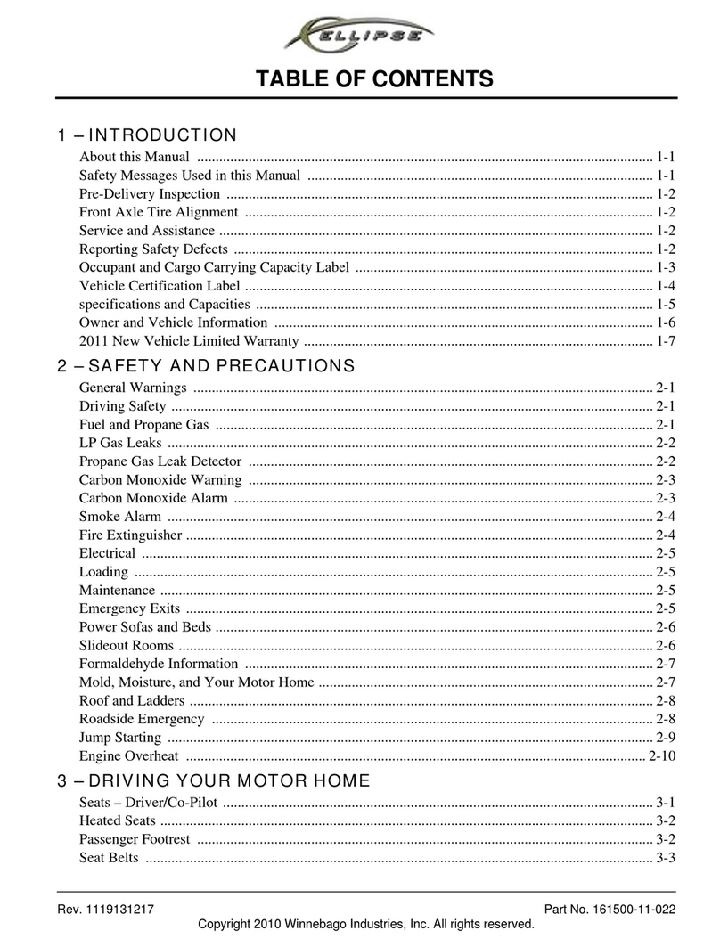 Winnebago Ellipse user manual