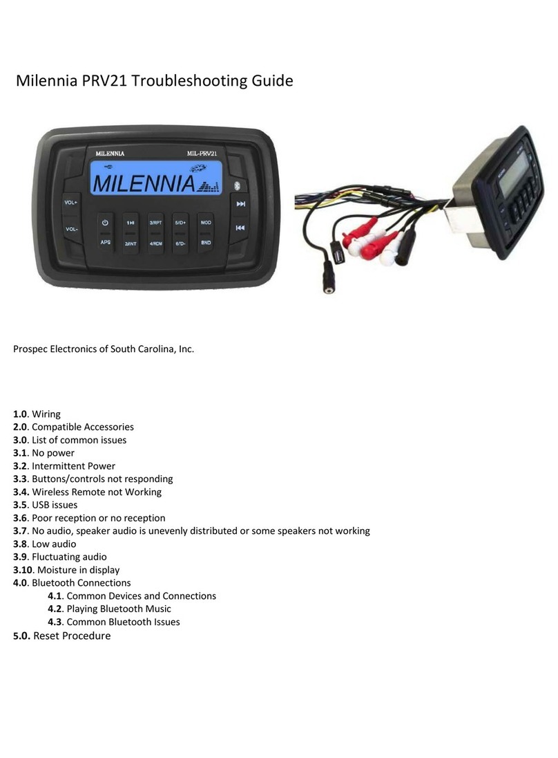 Milennia PRV21 troubleshooting guide