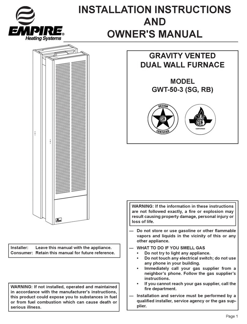 Empire GWT-50-3 Installation instructions and owner's manual