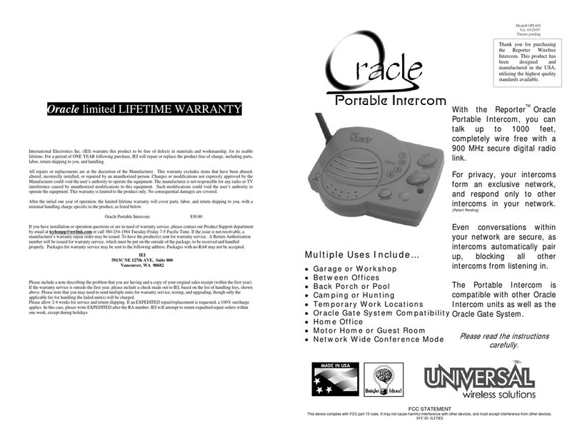 Universal Wireless Solutions Oracle Quick setup guide