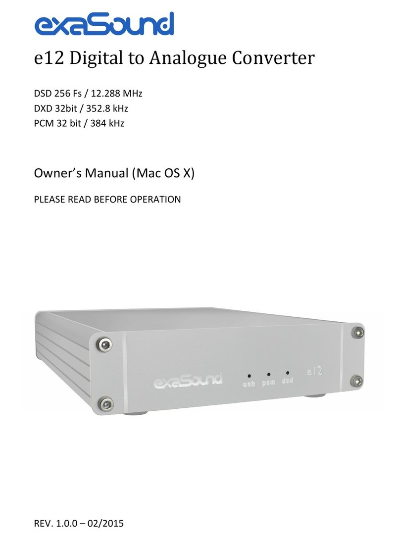 exaSound e12 DAC User manual