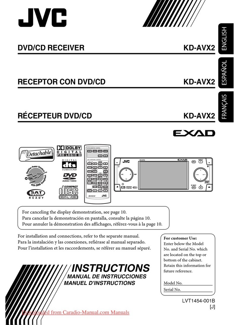 JVC KD-AVX2 - DVD Player With LCD Monitor User manual JVC KD-AVX2 - DVD Player With LCD Monitor User manual