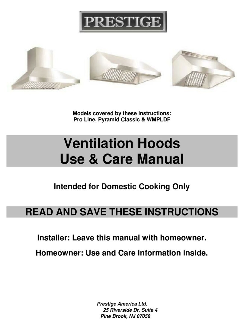 Prestige Pro Line Use & care manual
