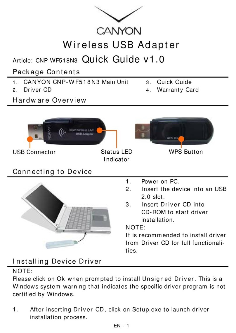 Canyon CNP-WF518N3 quick guide
