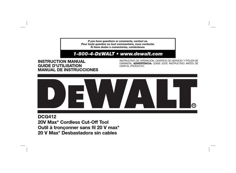 DeWalt XR LI-ION DCG412 instruction manual DeWalt XR LI-ION DCG412 instruction manual