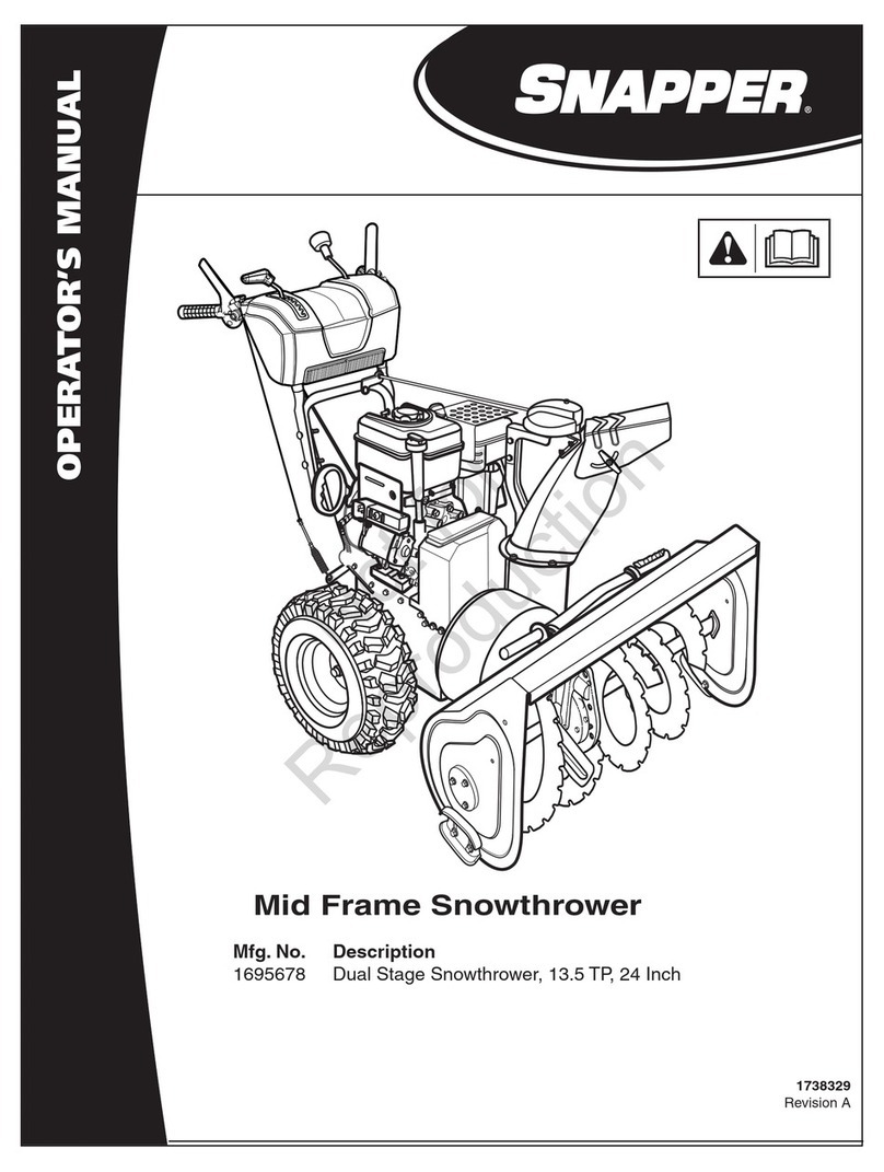 Snapper mid frame Snowthrower User manual Snapper mid frame Snowthrower User manual
