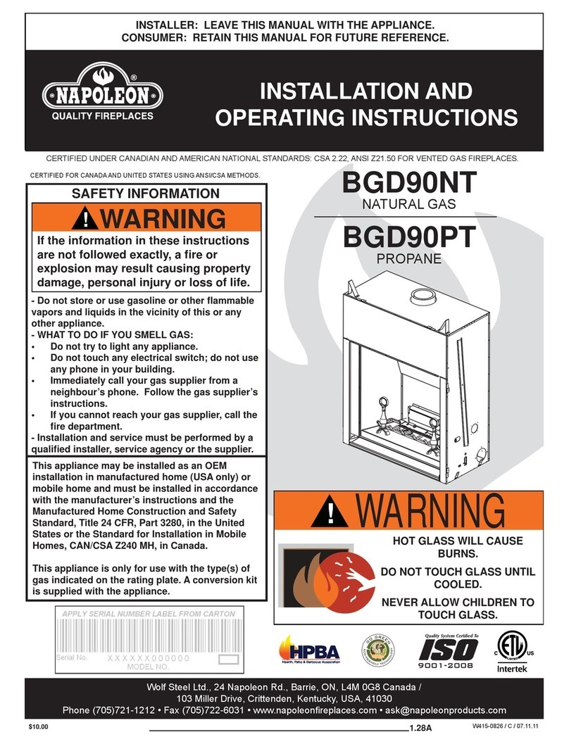 Napoleon BGD90NT User manual