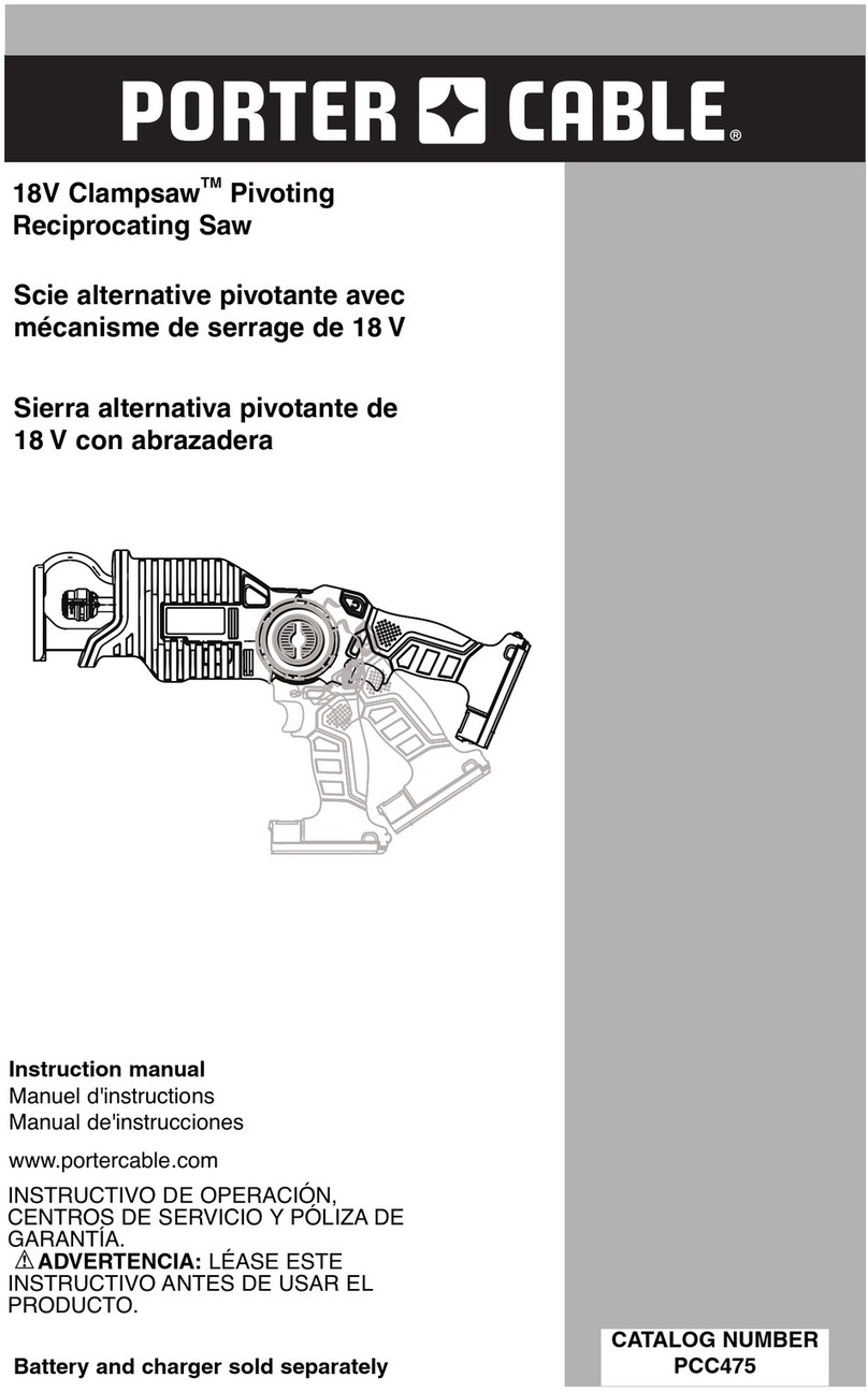 Porter-Cable Clampsaw PCC475 instruction manual Porter-Cable Clampsaw PCC475 instruction manual