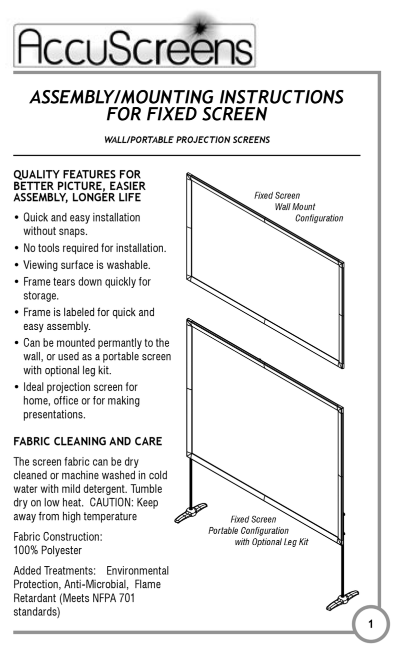 AccuScreens WALL/PORTABLE PROJECTION SCREENS Assembly/mounting instructions AccuScreens WALL/PORTABLE PROJECTION SCREENS Assembly/mounting instructions