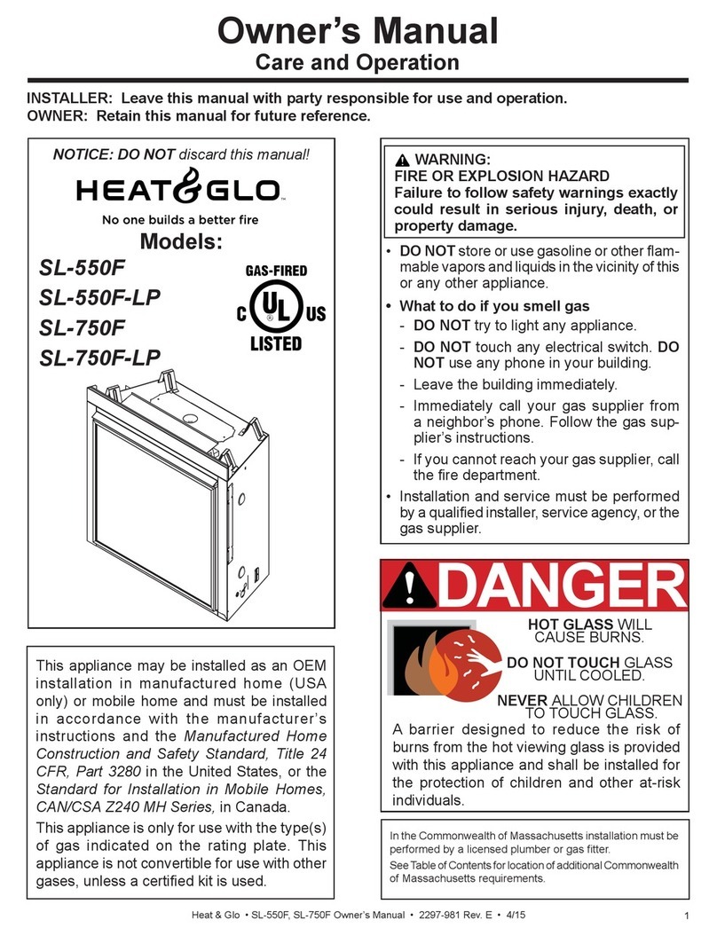Heat & Glo SL-550F owner's manual