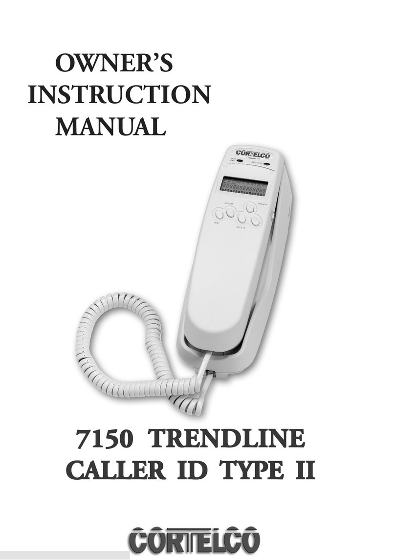 Cortelco 7150 TRENDLINE CALLER ID TYPE II Setup guide