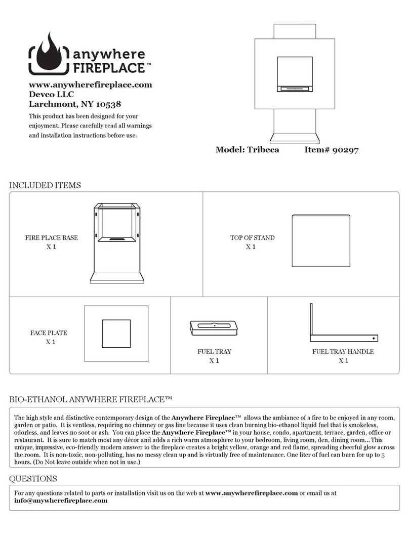 Anywhere Fireplace Tribeca User manual
