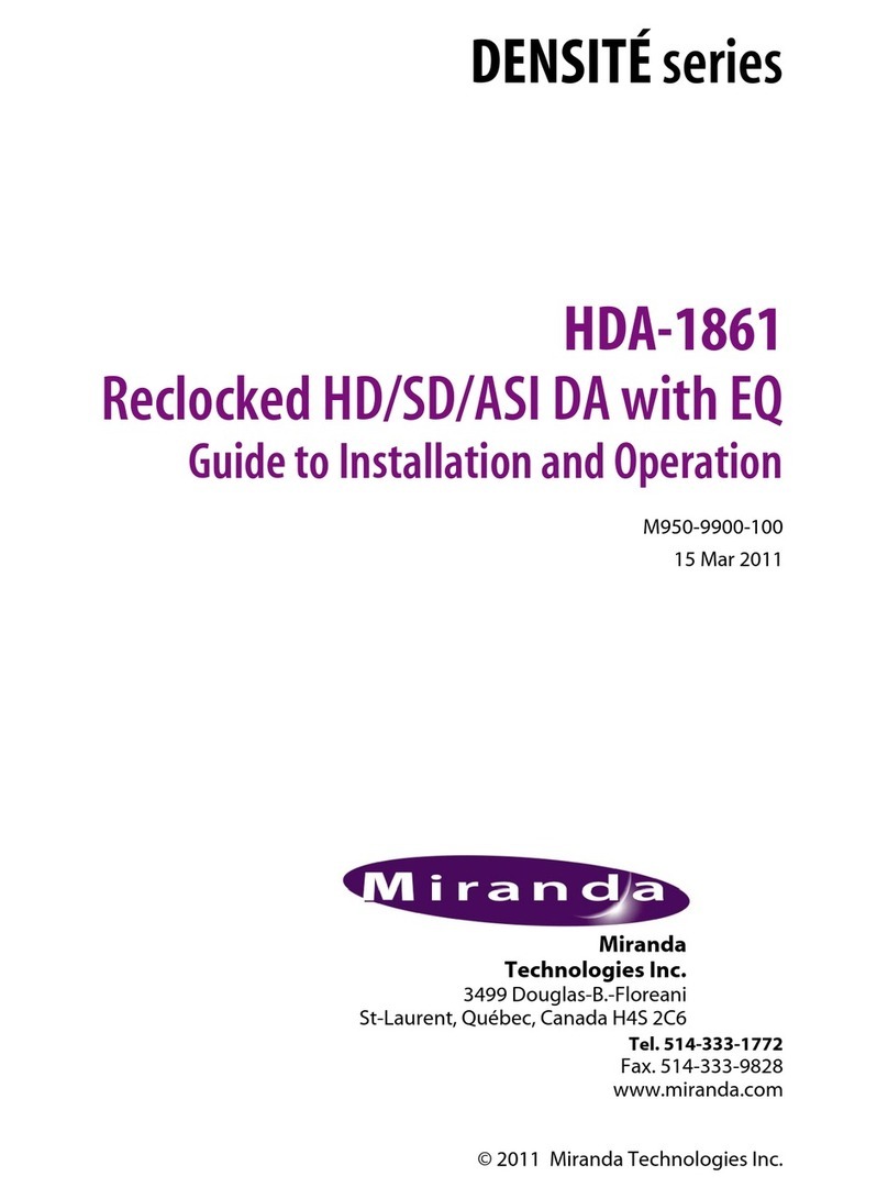 Miranda Densite HDA-1861 Instruction Manual