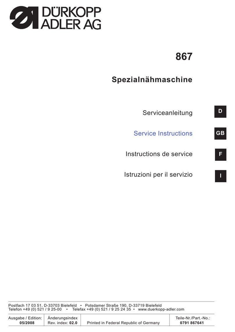 DURKOPP ADLER 867 Service instructions DURKOPP ADLER 867 Service instructions