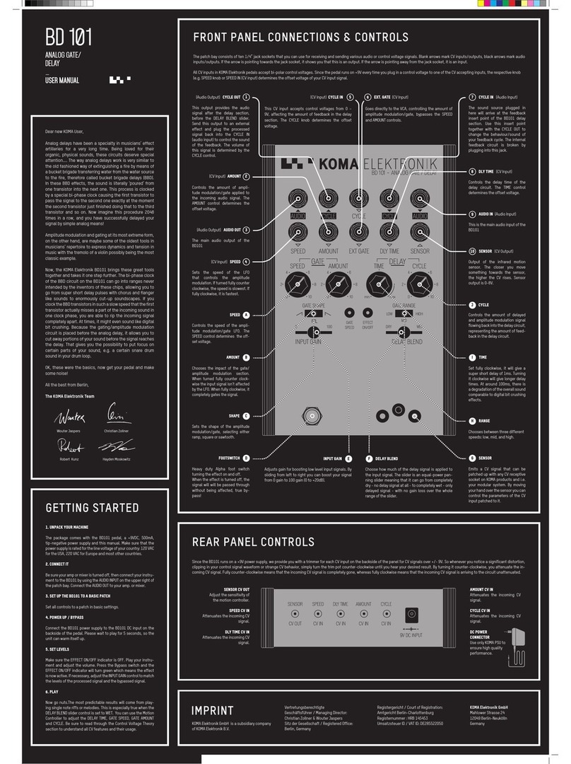 Koma Elektronik BD 101 user manual