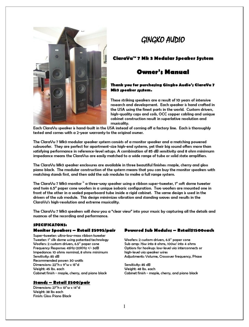 Gingko Audio ClaraVu 7 Mk3 owner's manual