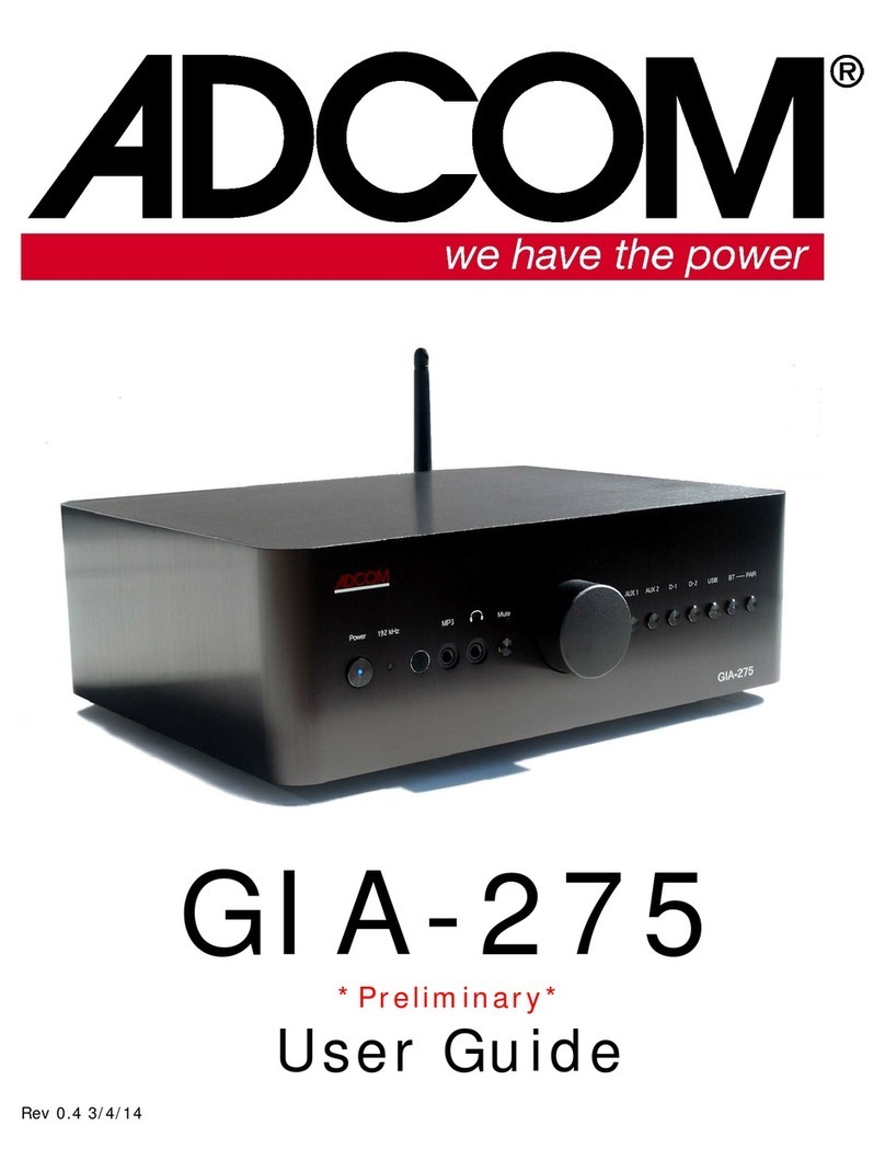 Adcom GIA-275 User manual