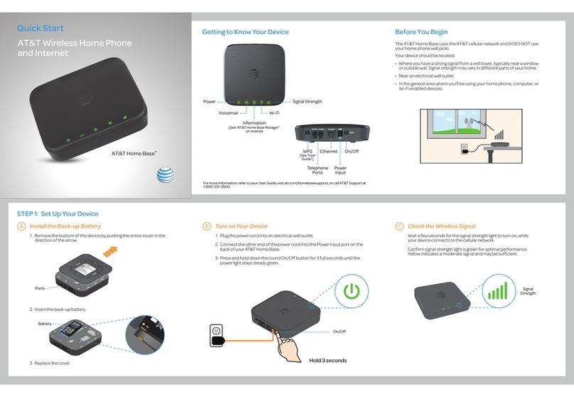 AT&T AT&T Wireless Home Phone Base quick start guide AT&T AT&T Wireless Home Phone Base quick start guide