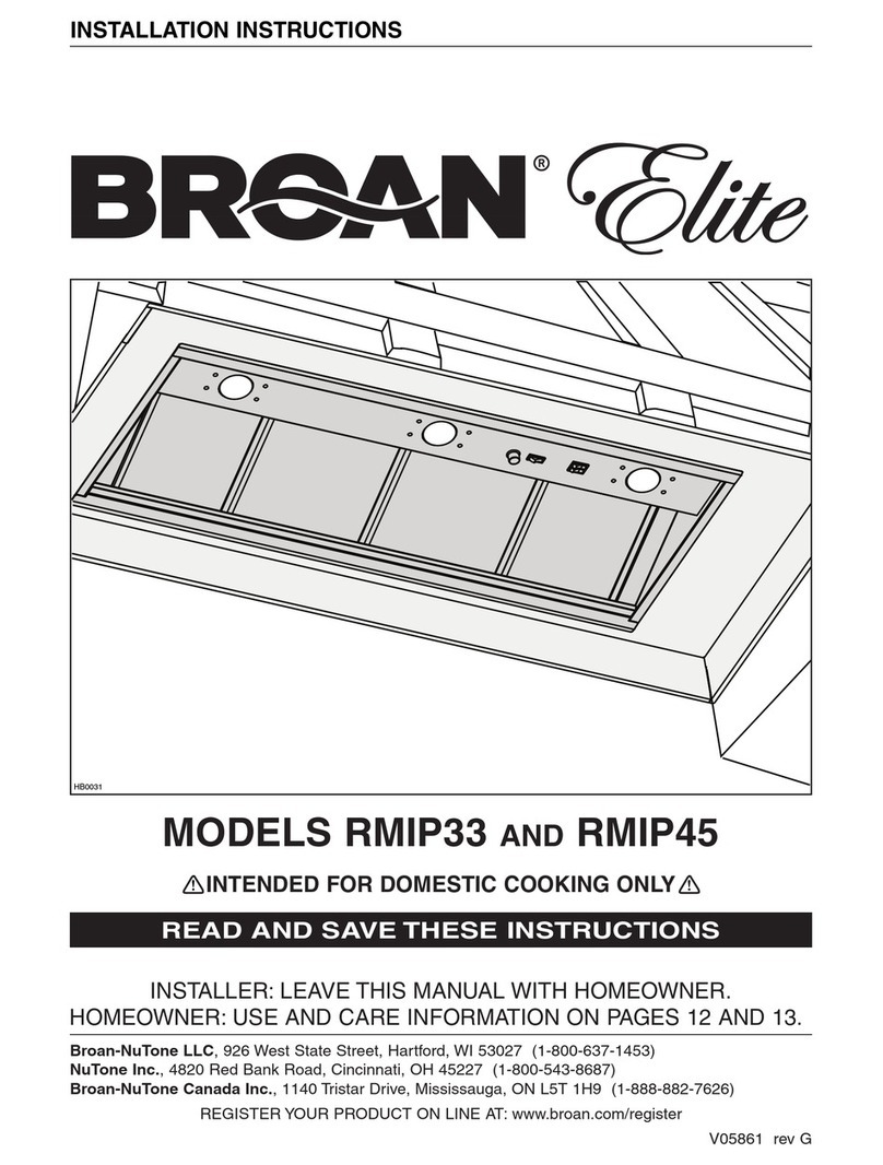 Broan ELITE RMIP33 User manual