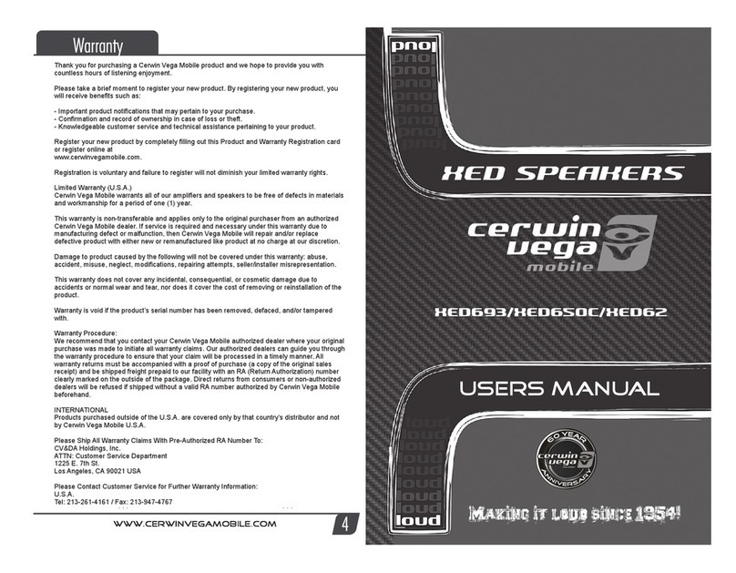 Cerwin-Vega XED693 user manual
