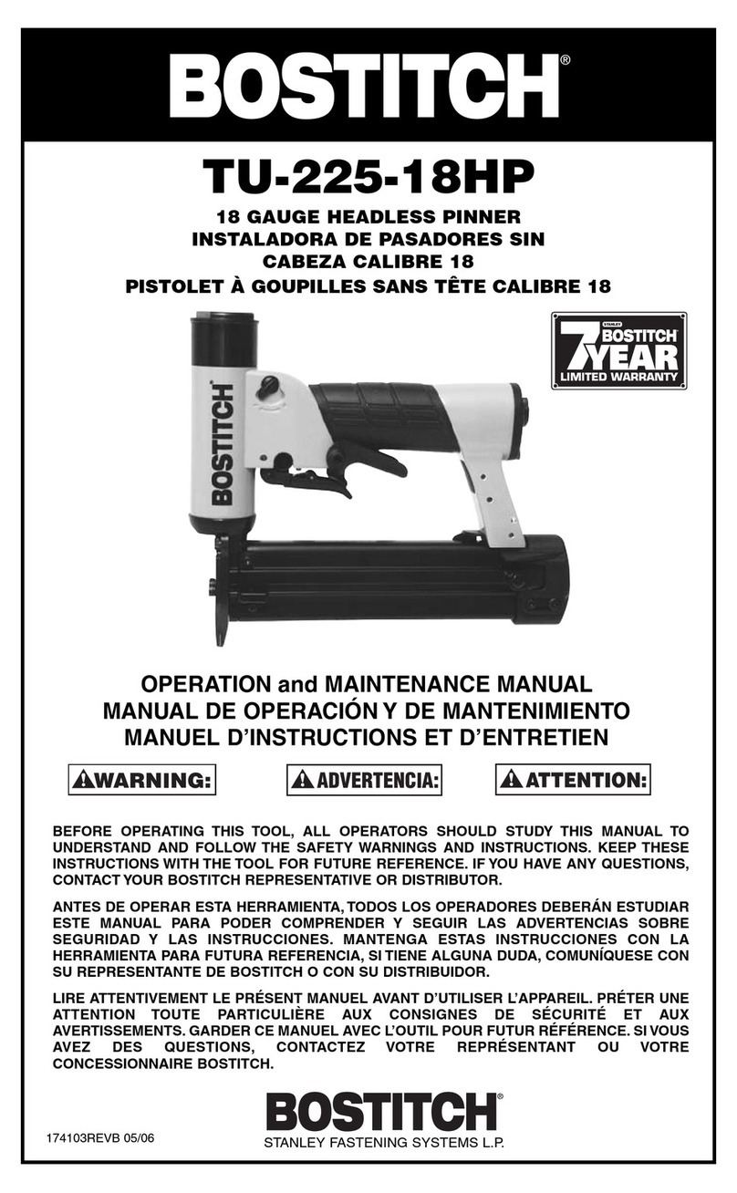 Bostitch TU-225-18HP Operation and maintenance manual