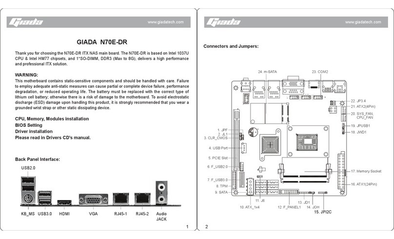 Giada N70E-DR ITX NAS User manual