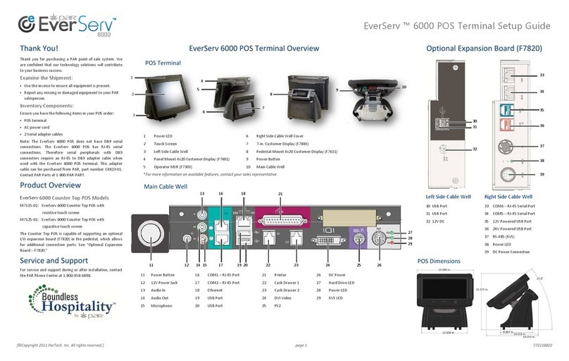 ParTech EverServ 6000 Quick setup guide