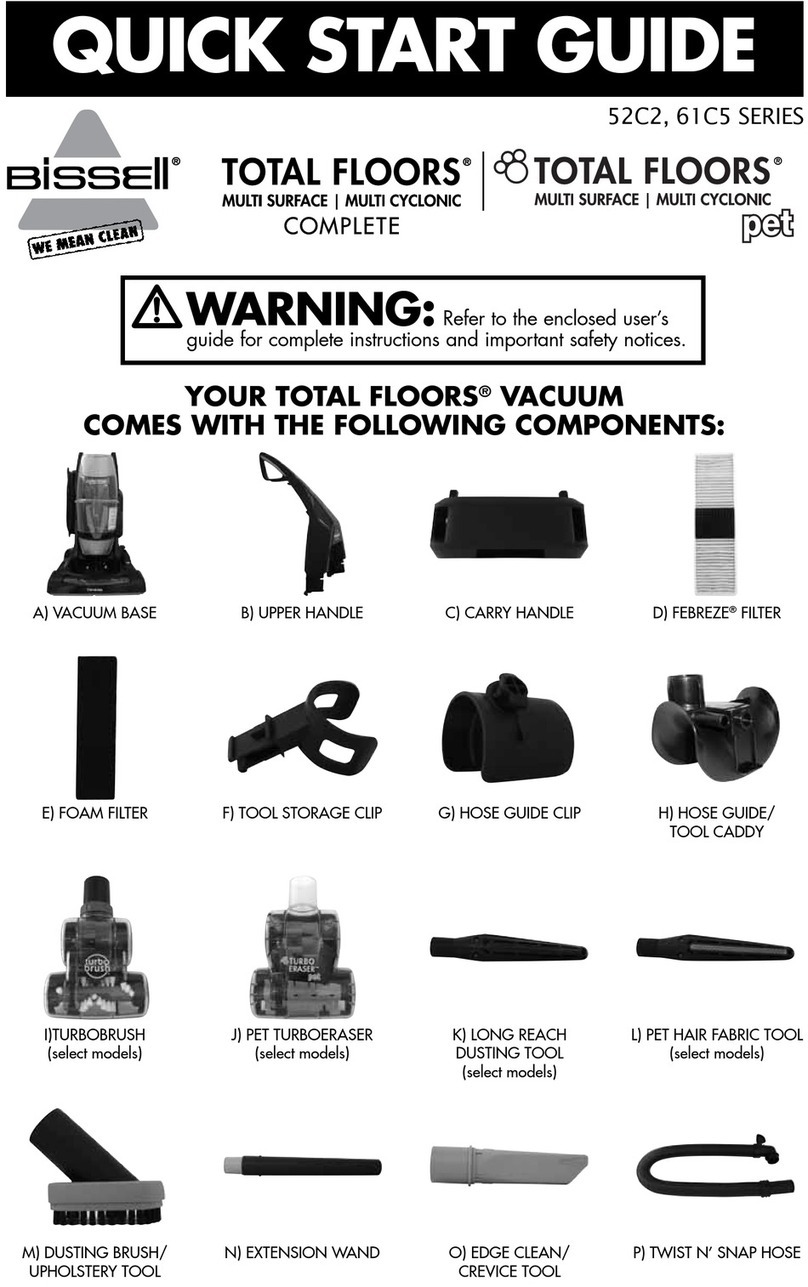 Bissell Total Floors® Complete Vacuum 52C2 quick start guide Bissell Total Floors® Complete Vacuum 52C2 quick start guide