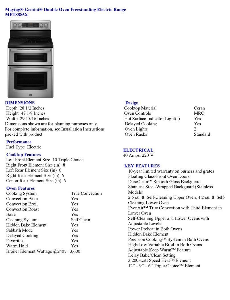 Maytag Gemini MET8885X Quick install Maytag Gemini MET8885X Quick install