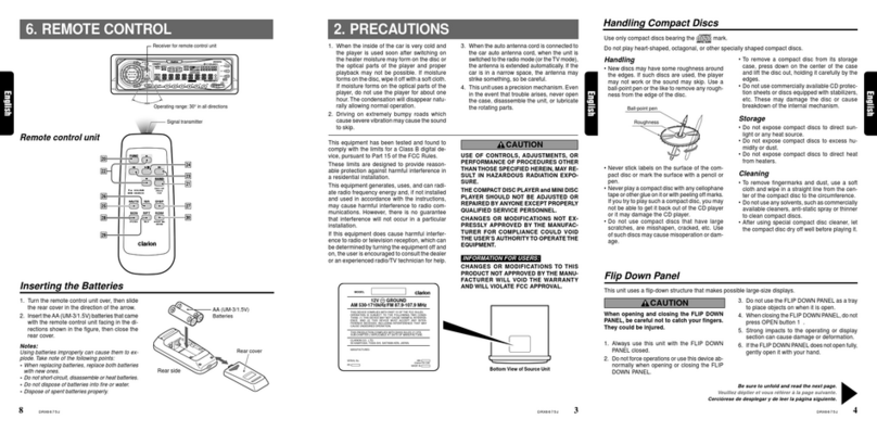 Clarion ProAudio DRX6675z User manual
