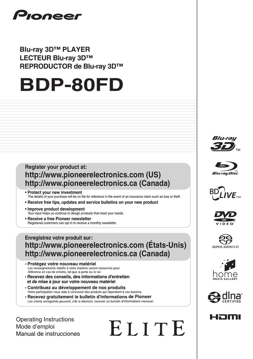 Pioneer Elite BDP-80FD User manual