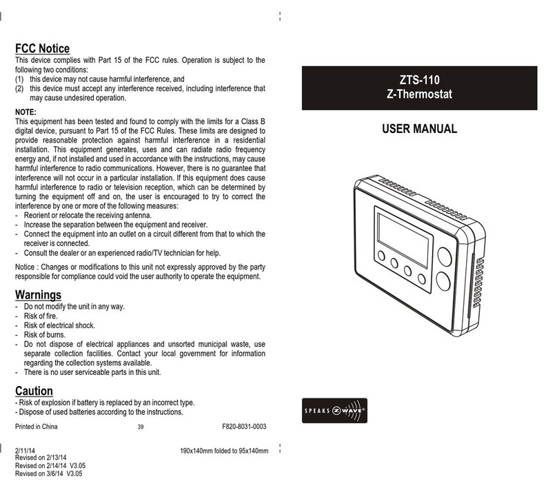 Z-Wave ZTS-110 Z-Thermostat User manual