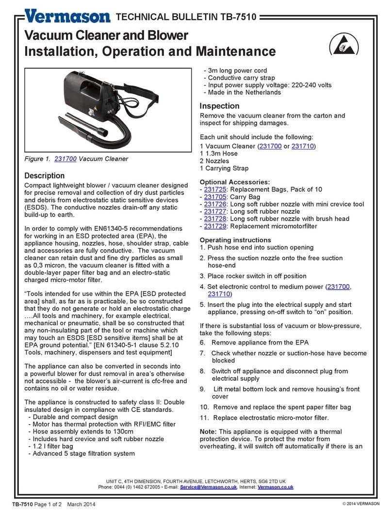 Vermason TB-7510 Installation, operation and maintenance