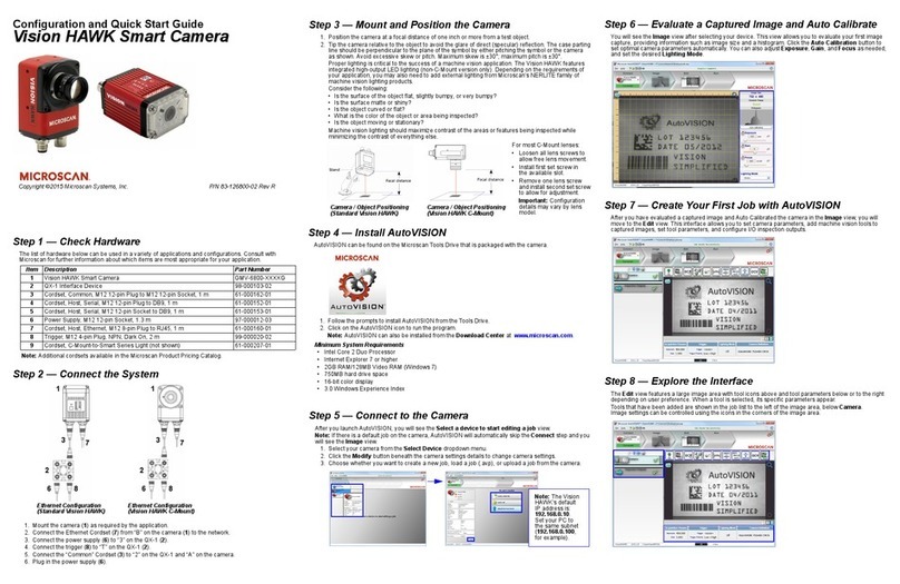 Microscan Vision HAWK Configuration and quick start guide Microscan Vision HAWK Configuration and quick start guide